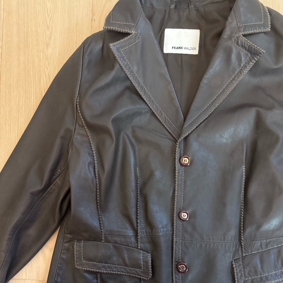 Frank Walder chocolate lamb leather jacket - Picture 3 of 9